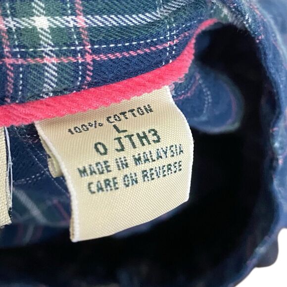 Vtg LL Bean Shirt Womens Large Flannel Plaid Lightweight Pintuck Western Cottage - Picture 14 of 16